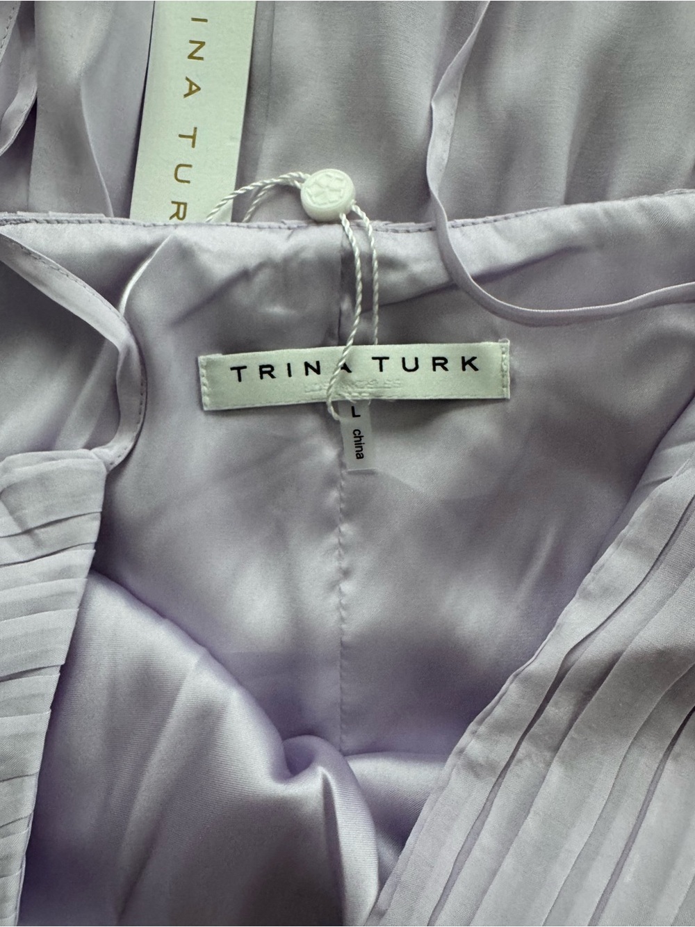 NWT Trina Turk Cherry Grove Lavender Purple Maxi Dress Size Large - Picture 11 of 12